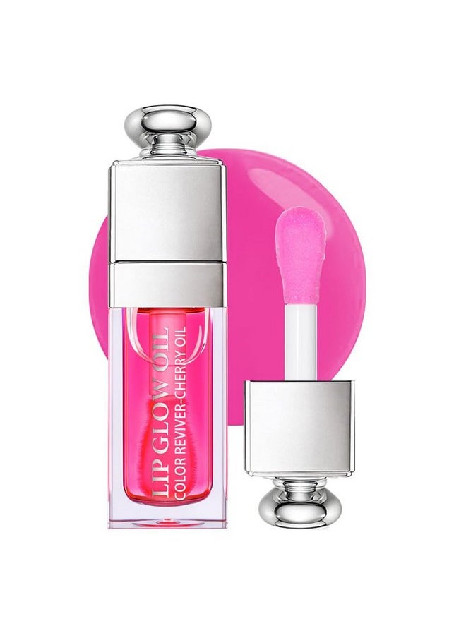 Gecomo Hydrating Lip Glow Oil, Moisturizing Lip Glow Oil, Nourishing Glossy Transparent Lip Oil, Plumping Lip Oil, Lip Balm, Non-sticky Tinted Toot Lip Balm for Lip Care (RASPBERRY) 0.2 OZ  - Image 1