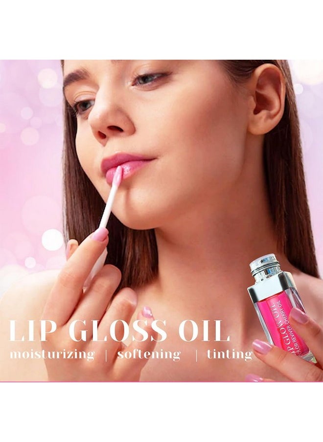 Gecomo Hydrating Lip Glow Oil, Moisturizing Lip Glow Oil, Nourishing Glossy Transparent Lip Oil, Plumping Lip Oil, Lip Balm, Non-sticky Tinted Toot Lip Balm for Lip Care (RASPBERRY) 0.2 OZ  - Image 2