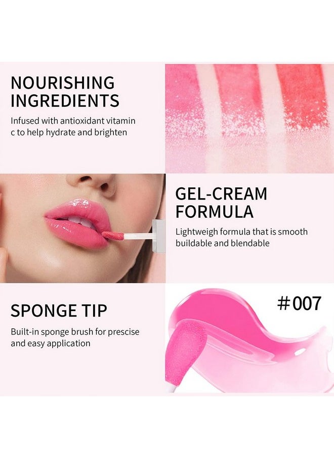 Gecomo Hydrating Lip Glow Oil, Moisturizing Lip Glow Oil, Nourishing Glossy Transparent Lip Oil, Plumping Lip Oil, Lip Balm, Non-sticky Tinted Toot Lip Balm for Lip Care (RASPBERRY) 0.2 OZ  - Image 5