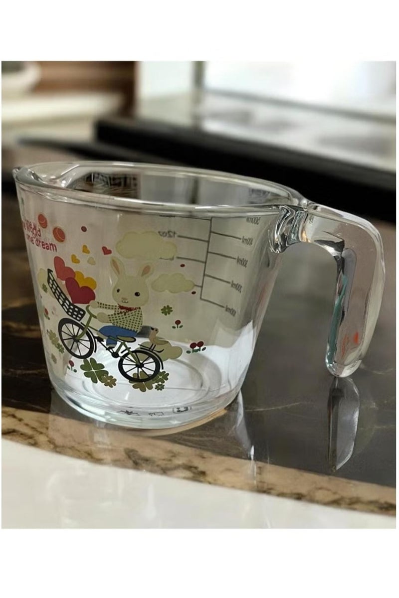 بايسكل ستور كوب قياس زجاجي شفاف بعيارات شفافة 500 مليلتر - Image 2
