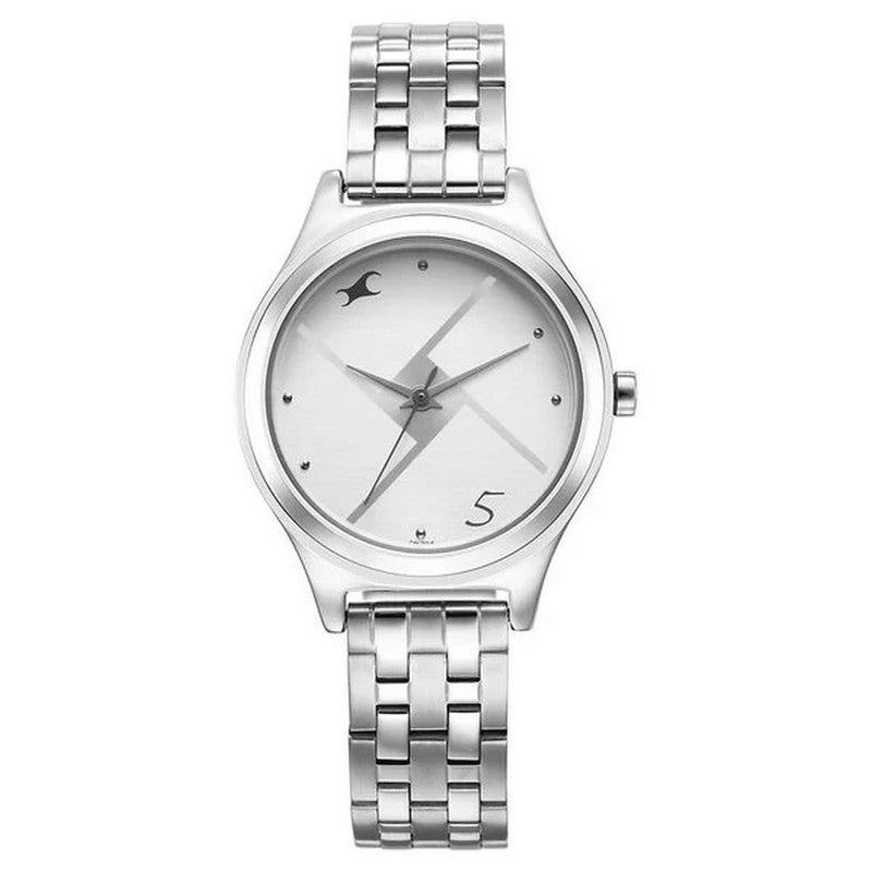 Fastrack Silver Dial Analog Metal Watch for Women - 6152Sm08 - Image 1
