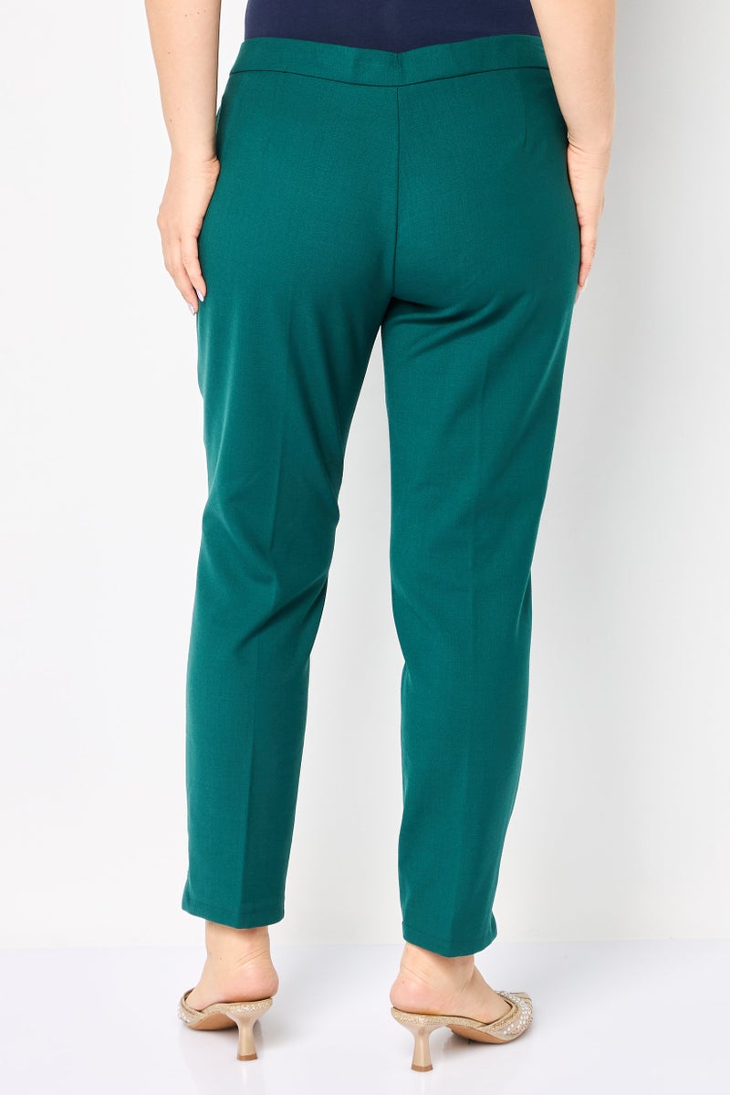 Harmont & Blaine Women Regular Fit Solid Chino Pants, Green - Image 4