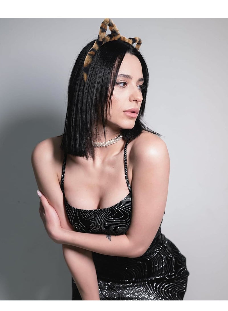 SYOSI 6 عبوة عصابة رأس آذان قطط مصنوعة من الفرو للسيدات لغسل الوجه عصابة رأس لطيفة للبنات عصبات رأس قطط لمهرجان الهالوين عصابات رأس فروية للحفلات وكوسبلاي ومكياج - Image 4