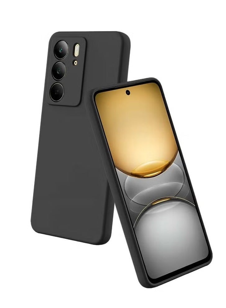 TIGER Realme C75 4G 2024 Premium Soft Liquid Silicone Case Cover – Black, Slim, Shockproof, Non-Slip Grip, Durable Protection for Realme C75 4G - Image 1