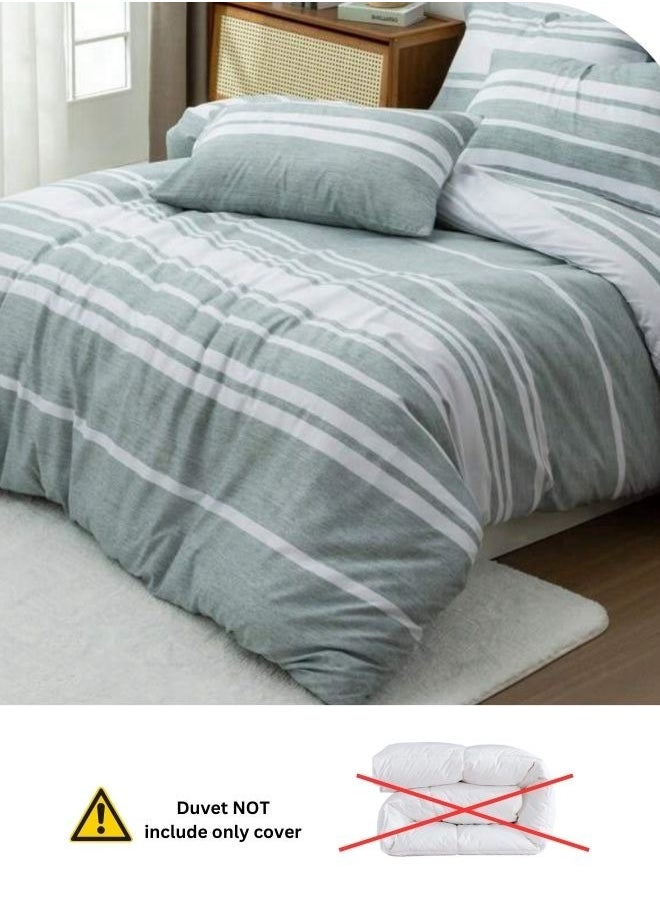 LUNA Home King Size 6 Pieces, Green Stripe Design Duvet cover set  - Image 5