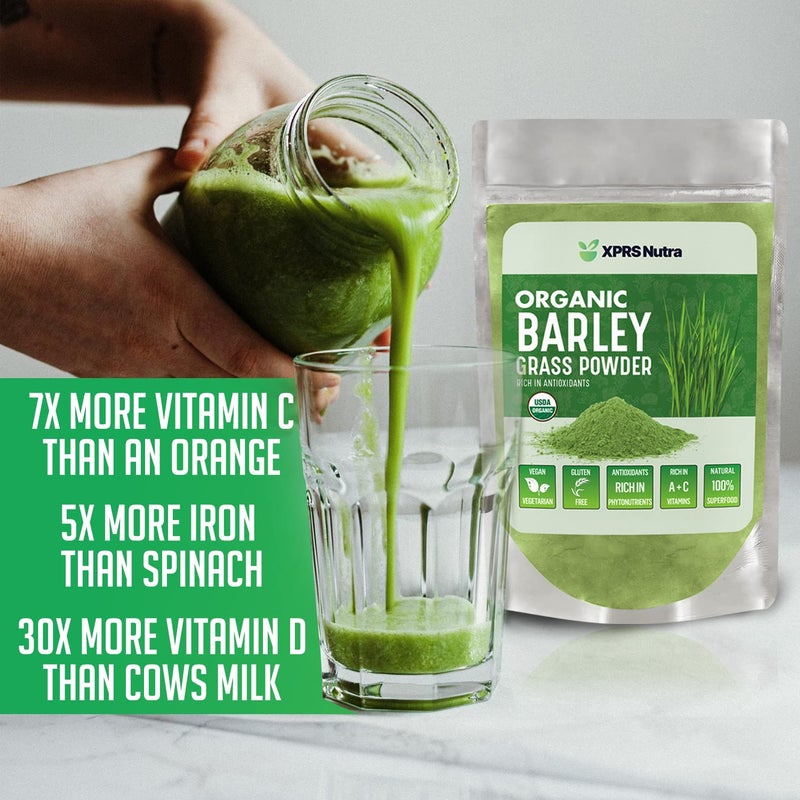 XPRS Nutra Organic Barley Grass Powder - 4 Ounce Premium Barley Powder Rich in Antioxidants, Amino Acids and Protein - Barley Green Superfood for Immunity - Image 2