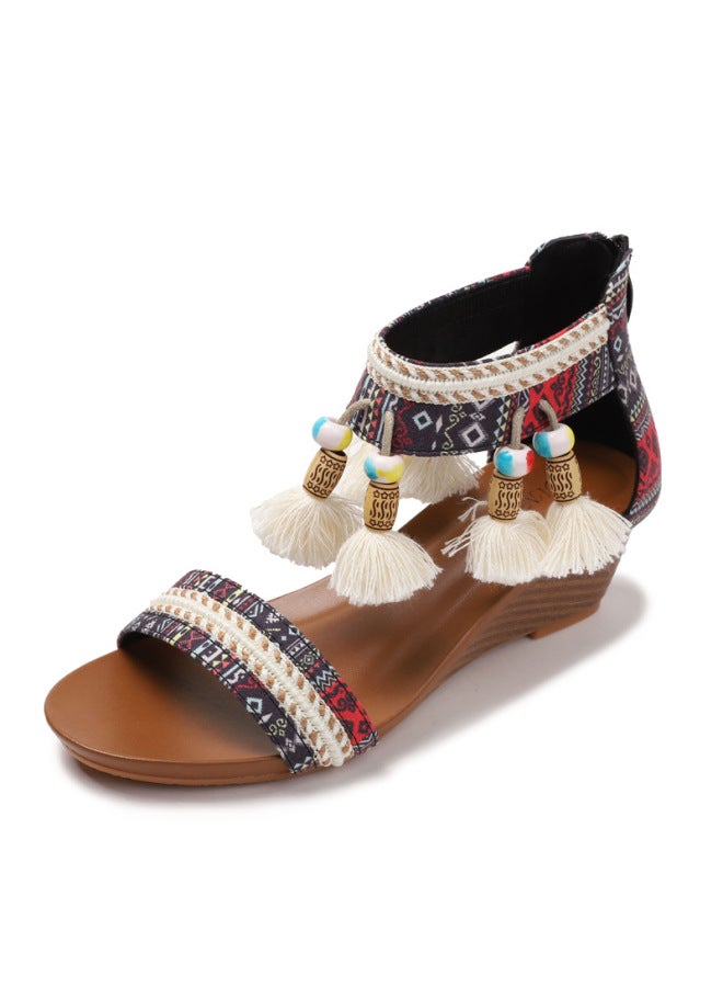 New Ethnic Style Roman Shoes Versatile Retro  Casual Vacation Beach Shoes
