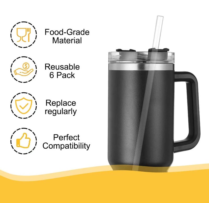 MLKSI MLKSI Replacement Straw for Stanley 40 oz 30 oz Cup Tumbler, 6 Pack Extra Long Reusable Straws for Stanley 40 oz, Cup Straw for Stanley Tumbler Accessorie  - Image 4