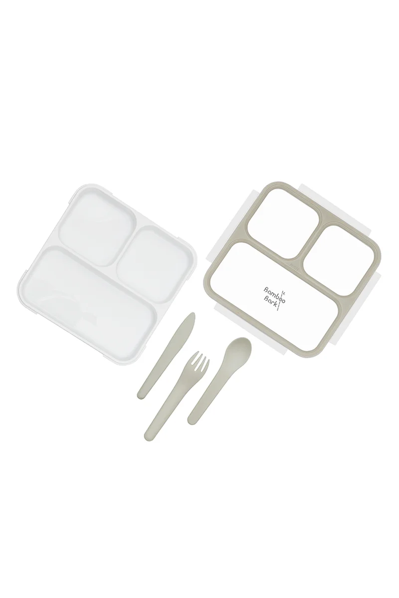Bamboo Bark Bamboo Bark childrens kids large lunch box, bento, snack box with compartments for kids school