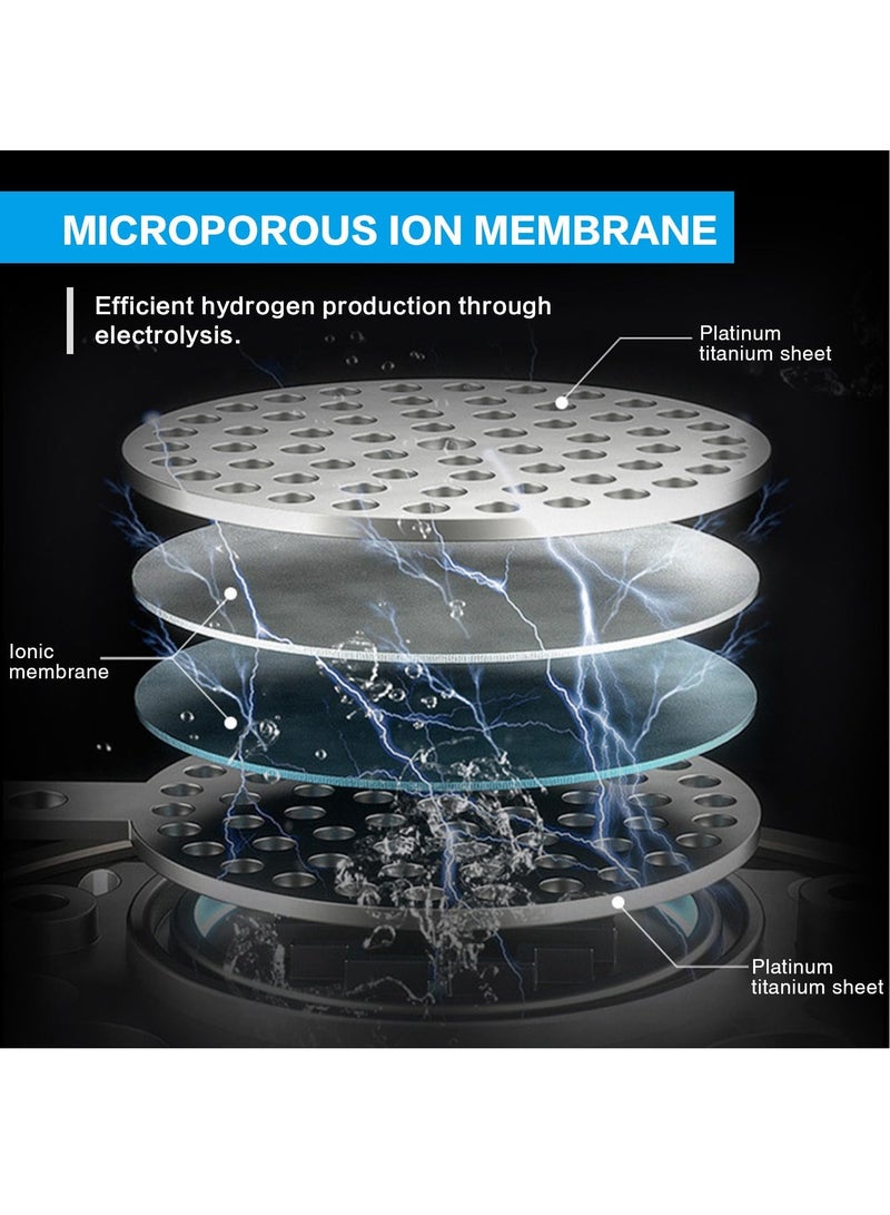 Excefore زجاجة ماء هيدروجين، مولد ماء هيدروجين سعة 1.5 لتر بتقنية SPE/PEM، زجاجة ماء رياضية محمولة من مادة صالحة للطعام مع مقبض، تركيز غني بالهيدروجين النقي 2500PPD - Image 3