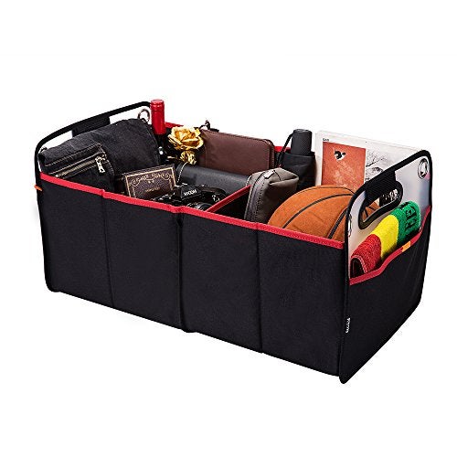 COVAX Car Trunk Organizer, Collapsible Auto Trunk Organizer Storage, Portable Grocery Cargo Container with Two Large Compartments for SUV, Vehicle, Truck, Home and Office - Image 5