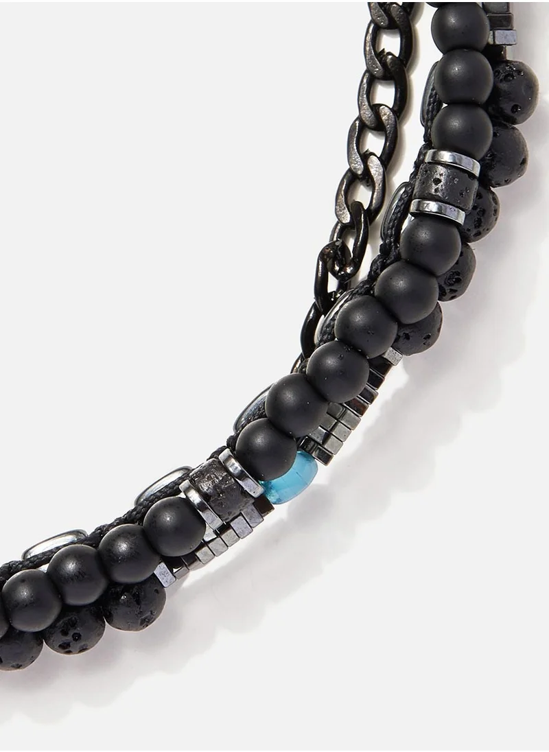 CHRYSOSTOMOS Handmade Adjustable Beaded Multi Line Bracelet
