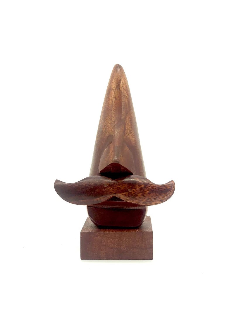 Master Piece Crafts Master Piece Crafts Handmade Wooden Nose Shaped Spectacle Specs Eyeglass Holder Stand with Mustache Display Stand Spectacle Stand Optical Glass Accesories Home Office Desk Decor Gift  - Image 4