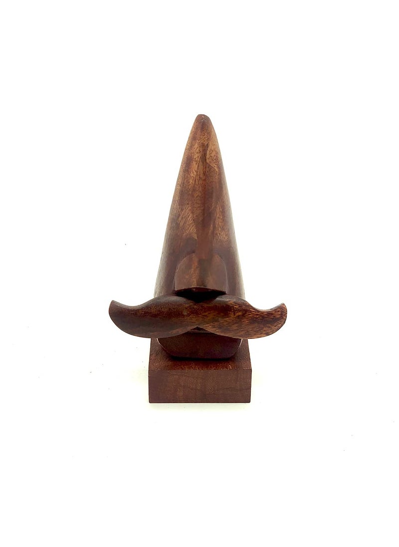Master Piece Crafts Master Piece Crafts Handmade Wooden Nose Shaped Spectacle Specs Eyeglass Holder Stand with Mustache Display Stand Spectacle Stand Optical Glass Accesories Home Office Desk Decor Gift  - Image 5