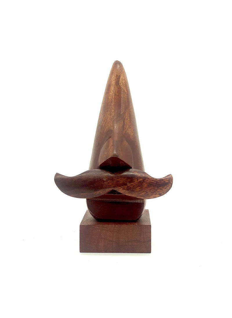 Master Piece Crafts Master Piece Crafts Handmade Wooden Nose Shaped Spectacle Specs Eyeglass Holder Stand with Mustache Display Stand Spectacle Stand Optical Glass Accesories Home Office Desk Decor Gift  - Image 1