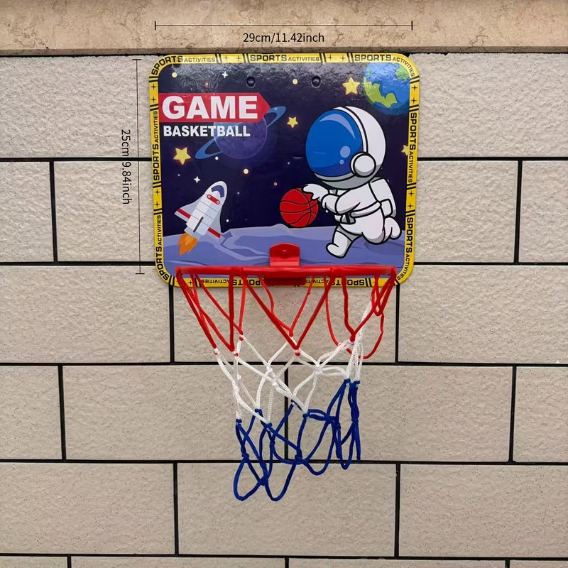Space Astronaut Indoor Basketball Hoop Movable No Drill Wall Mounted Kids Toy - Image 3