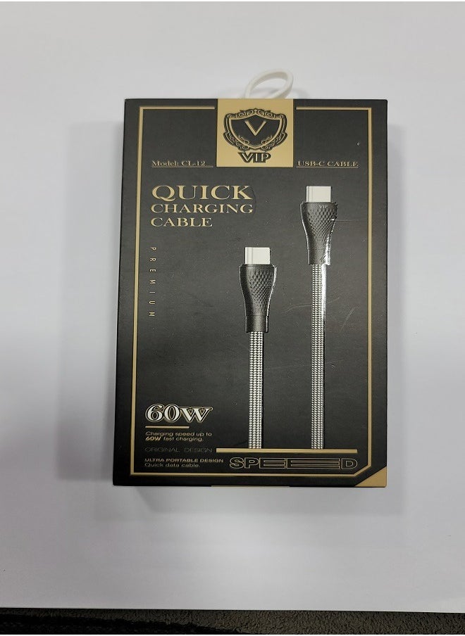 VIP VIP 60W Type-C to Type-C Fast Charging Braided Data Cable for iPhone 15-15 Pro Max - 1M  - Image 3