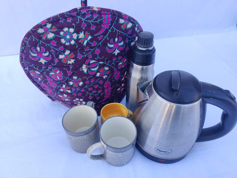 Malan Bai Mandala Tea Cozy Cover Hand Block Winter Tea Cozy Cotton Tea Kettle Warmer Pot Cover Hot Coffee Cover Handamde Kitchen Décor Brand: Malan Bai (Pattern 56) - Image 3