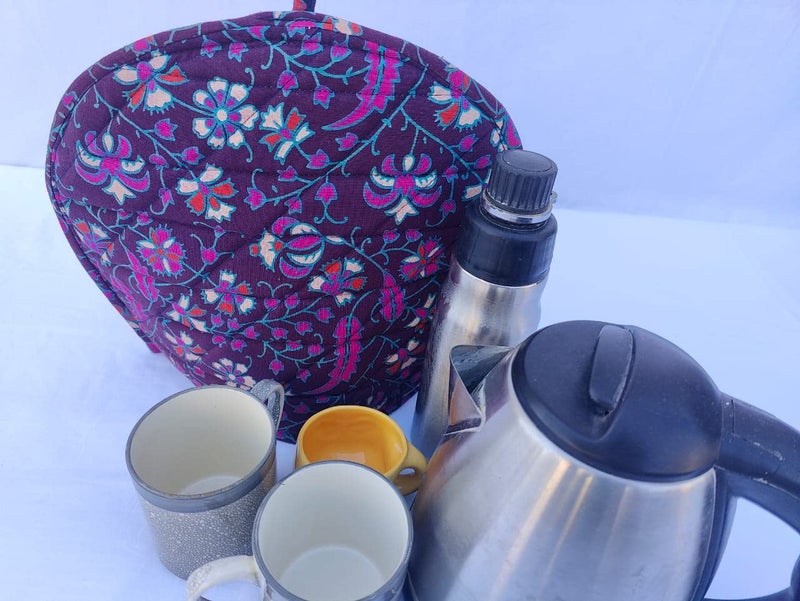 Malan Bai Mandala Tea Cozy Cover Hand Block Winter Tea Cozy Cotton Tea Kettle Warmer Pot Cover Hot Coffee Cover Handamde Kitchen Décor Brand: Malan Bai (Pattern 56) - Image 4