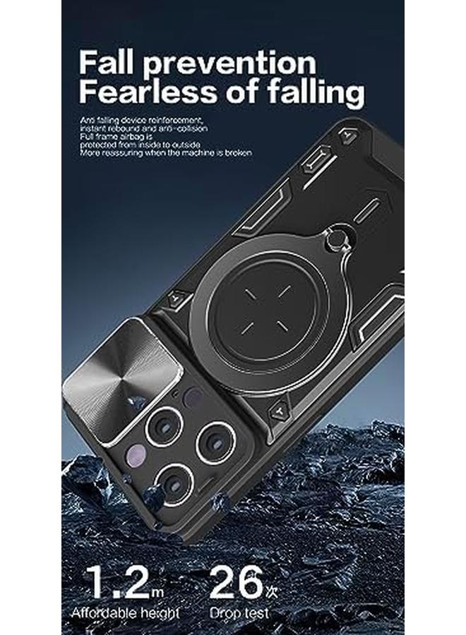 erorex For Iphone 15 Pro Case With Mag Safe Invisible Rotate Ring Stand Case With Slide Camera Cover Military Drop Protection Magnetic Shockproof Phone Case For Iphone 15 Pro  - Image 3