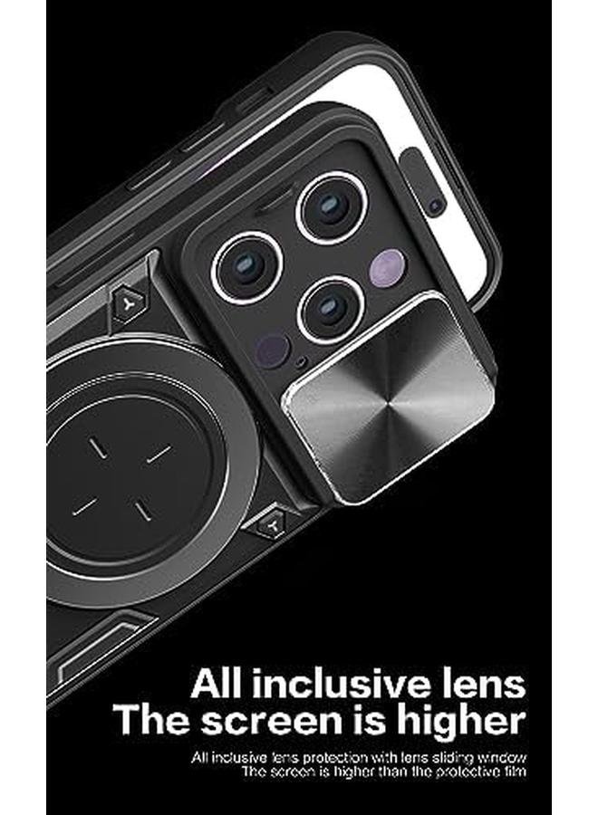 erorex For Iphone 15 Pro Case With Mag Safe Invisible Rotate Ring Stand Case With Slide Camera Cover Military Drop Protection Magnetic Shockproof Phone Case For Iphone 15 Pro  - Image 5