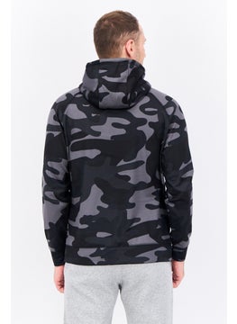 Burnside Men Camouflage Long Sleeves Sweatshirt, Black  - Image 3