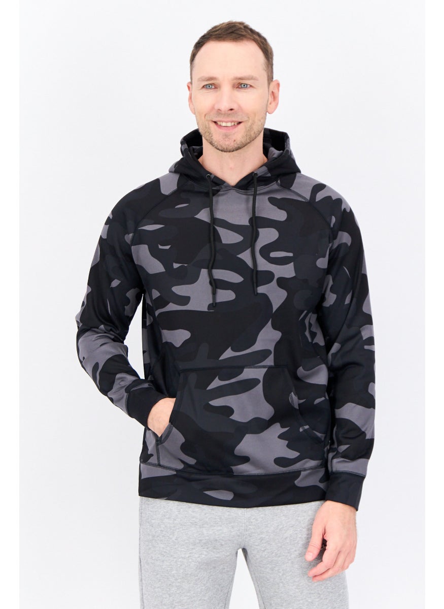 Burnside Men Camouflage Long Sleeves Sweatshirt, Black  - Image 1