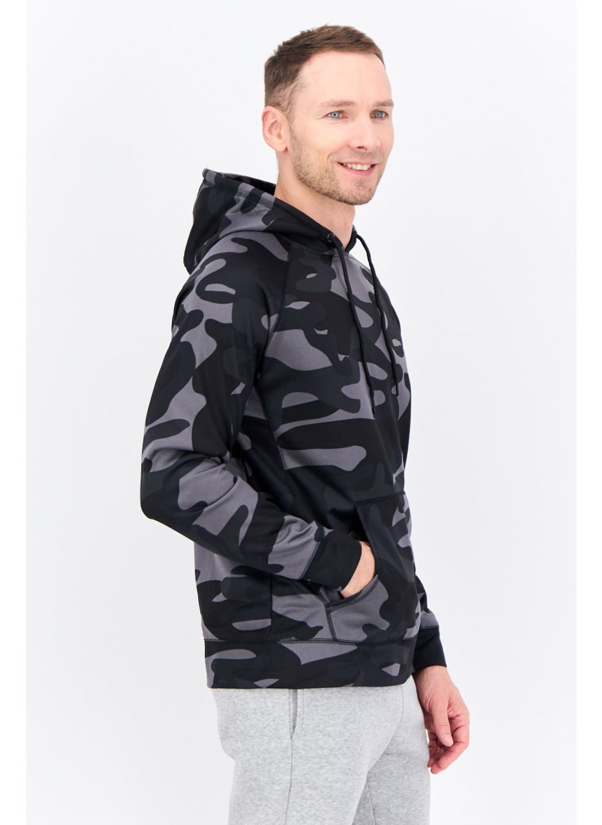 Burnside Men Camouflage Long Sleeves Sweatshirt, Black  - Image 2