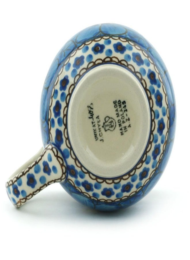 Polmedia Polish Pottery Bubble Mug 12 oz UNIKAT - Cobalt Poppies Pattern Handmade in Boleslawiec Poland by Ceramika Artystyczna + Certificate of Authenticity - Image 5