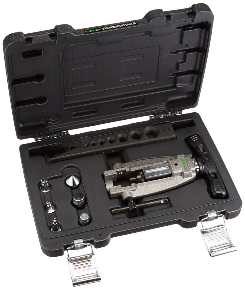 Hilmor 1838947 Quick Engage Flare and Swage Kit, HVAC Tools and Equipment for Maintenance and Repairs, Single Hand Operation, Black - Image 1