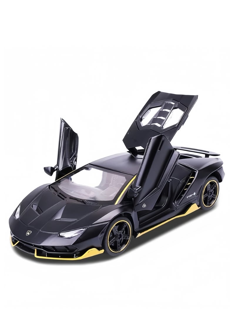 Lee Yon 1:32 Car Model Toy, Alloy Pull Back Toy Car, Sound and Light Pull Back Model Car for Kids Boy Girl Gift, Black  - Image 1