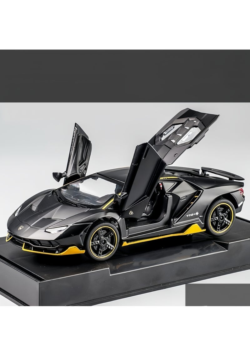 Lee Yon 1:32 Car Model Toy, Alloy Pull Back Toy Car, Sound and Light Pull Back Model Car for Kids Boy Girl Gift, Black  - Image 3