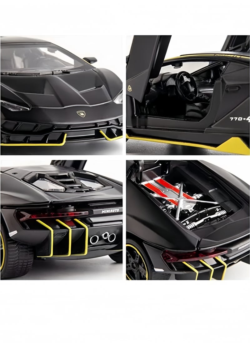 Lee Yon 1:32 Car Model Toy, Alloy Pull Back Toy Car, Sound and Light Pull Back Model Car for Kids Boy Girl Gift, Black  - Image 5