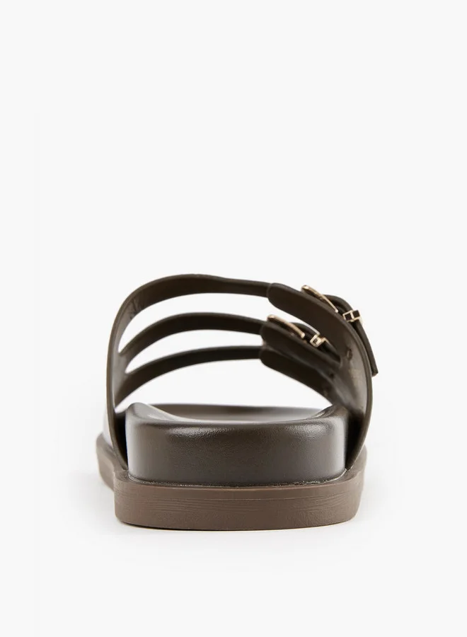 Flora Bella By Shoexpress Buckle Accent Slip-On Sandals