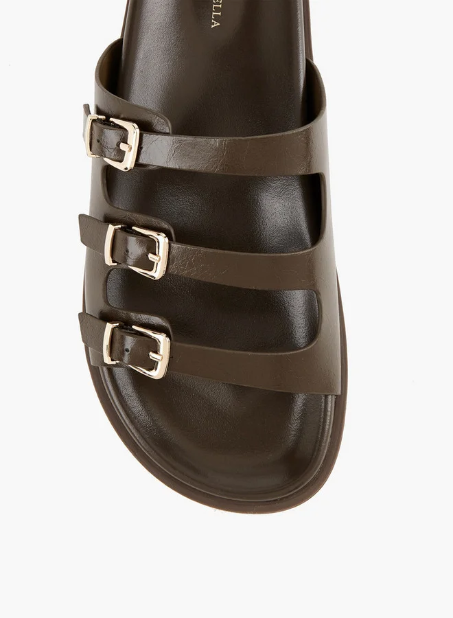 Flora Bella By Shoexpress Buckle Accent Slip-On Sandals
