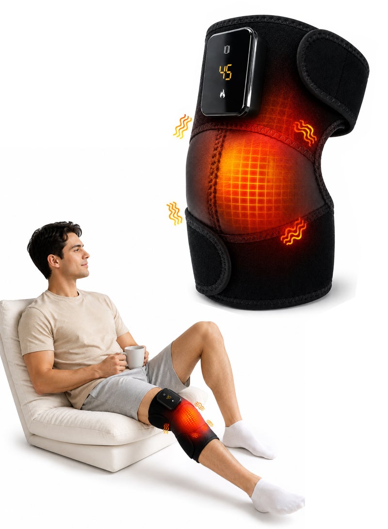 DBLEW 3-in-1 Cordless Knee Massager with Heat and Vibration, Pain Relief for Knee, Shoulder and Elbow, Deep Tissue Heating Pad - Image 1