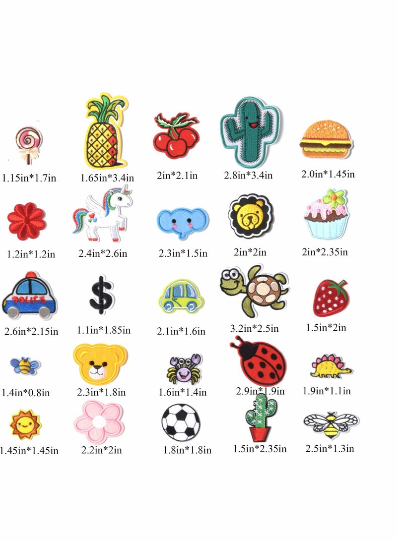 SYOSI Patches for Clothing, 60 PCS Embroidered Iron On Patches DIY Accessories, Patch Applique Assorted Size, Cute Sewing Applique for Jackets, Hats, Backpacks, Jeans, 60 Pieces Package - Image 2