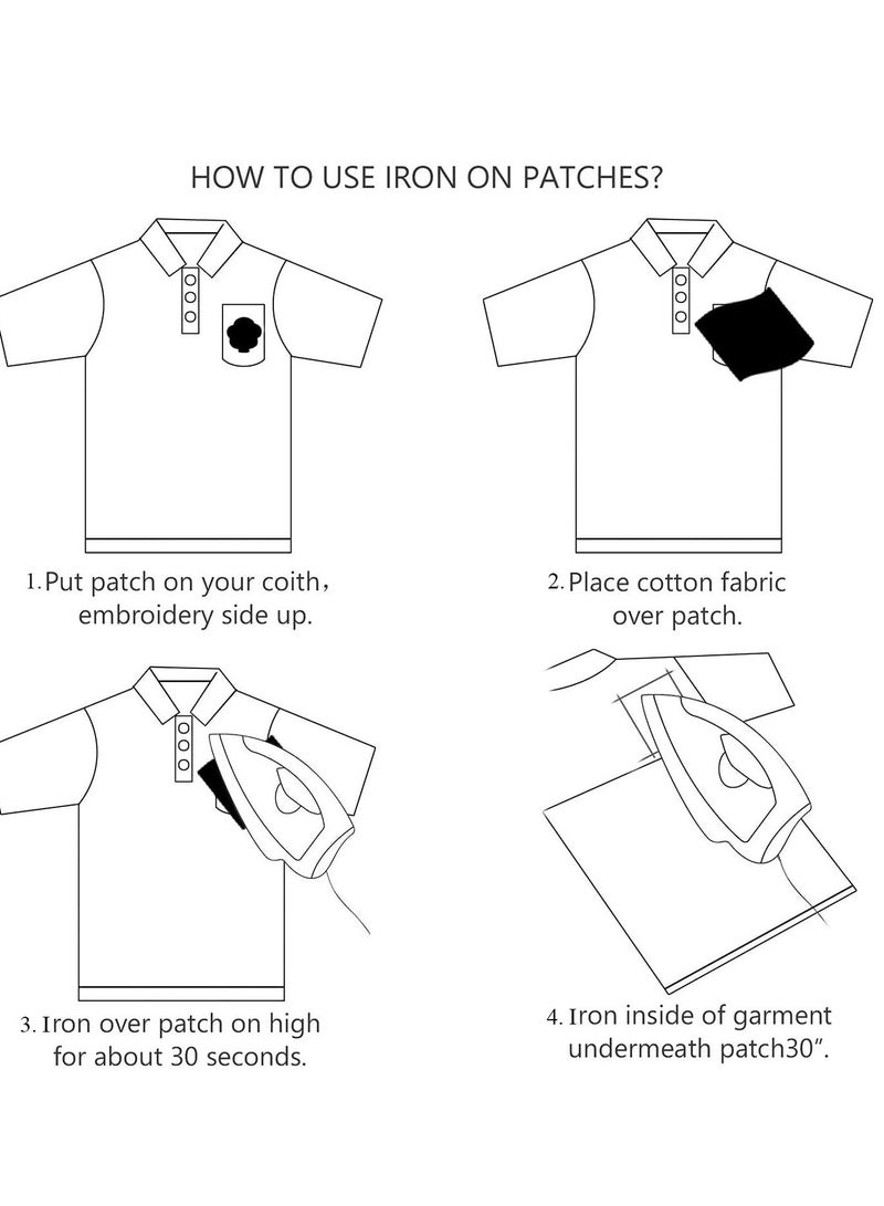 SYOSI Patches for Clothing, 60 PCS Embroidered Iron On Patches DIY Accessories, Patch Applique Assorted Size, Cute Sewing Applique for Jackets, Hats, Backpacks, Jeans, 60 Pieces Package - Image 5