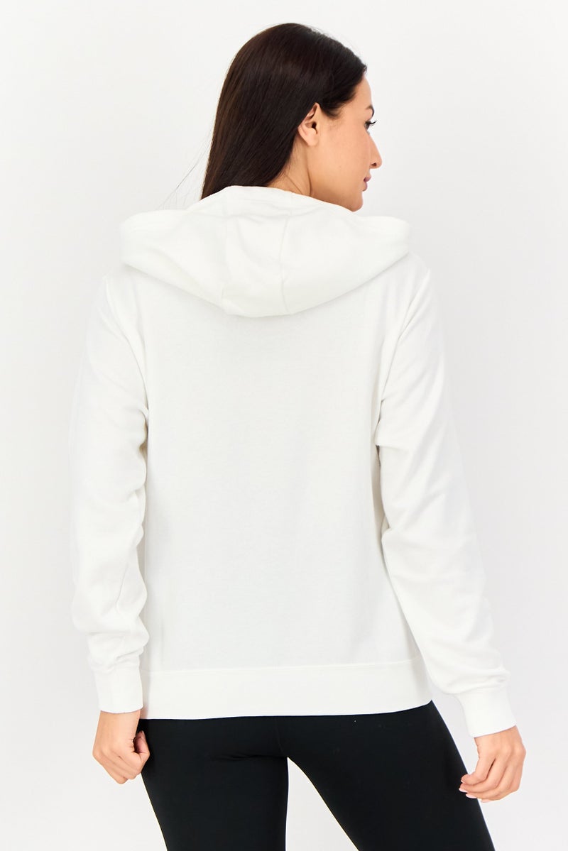 Nike هودي خارجي طويل الأكمام للنساء، رياضي، أبيض - Image 2