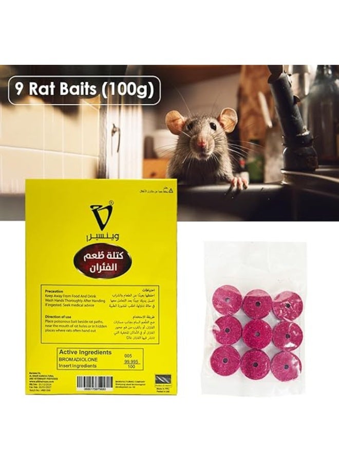 Vincere Rat Bait Block, Rat Poison, Mice Killer Poison, 9 Bait Blocks 100g - Image 5