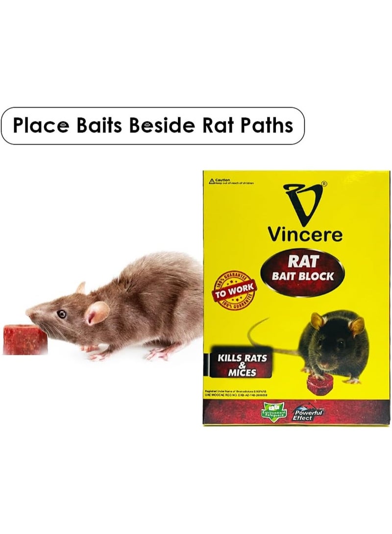 Vincere Rat Bait Block, Rat Poison, Mice Killer Poison, 9 Bait Blocks 100g - Image 4