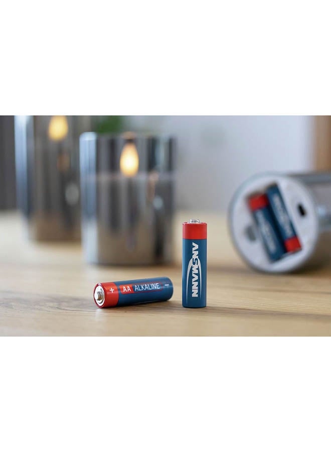 ANSMANN بطارية قلوية AA 1.5 فولت من نوع Mignon Lr6، مدة صلاحية 5 سنوات، ساعة حائط عن بعد، مصباح يدوي، ألعاب منزلية (عبوة من 4 قطع) مدة صلاحية 5 سنوات - Image 4