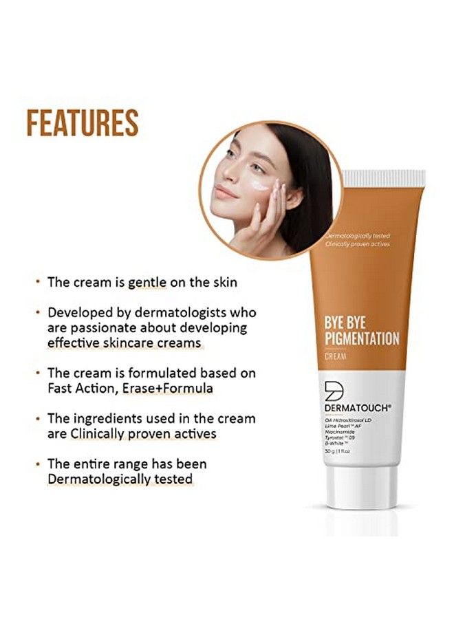 DERMATOUCH Bye Bye Pigmentation Removal Cream For Women/Men With Niacinamide Lime Pearl & Bwhite 30G - Image 4