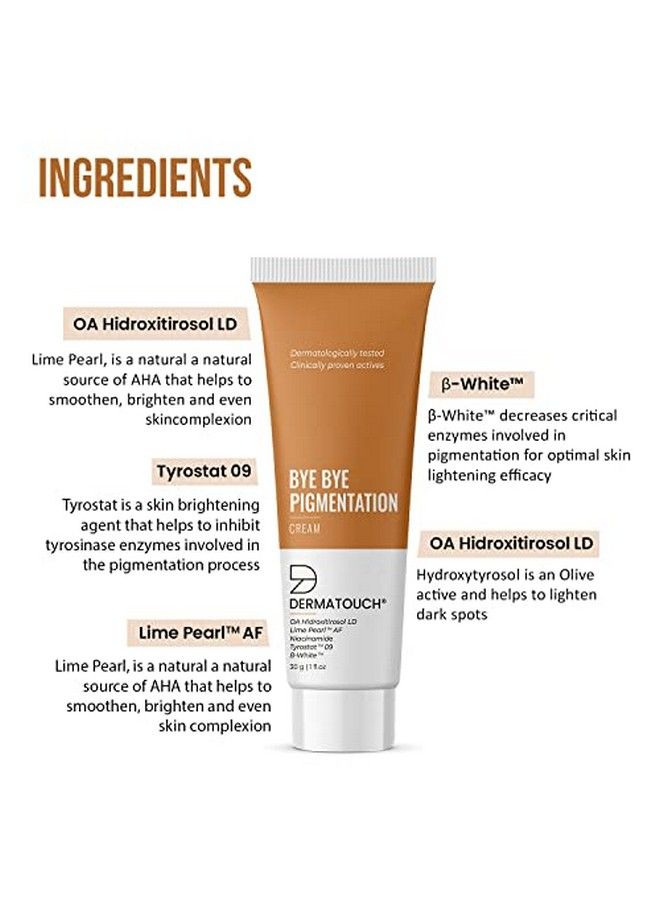 DERMATOUCH Bye Bye Pigmentation Removal Cream For Women/Men With Niacinamide Lime Pearl & Bwhite 30G - Image 5