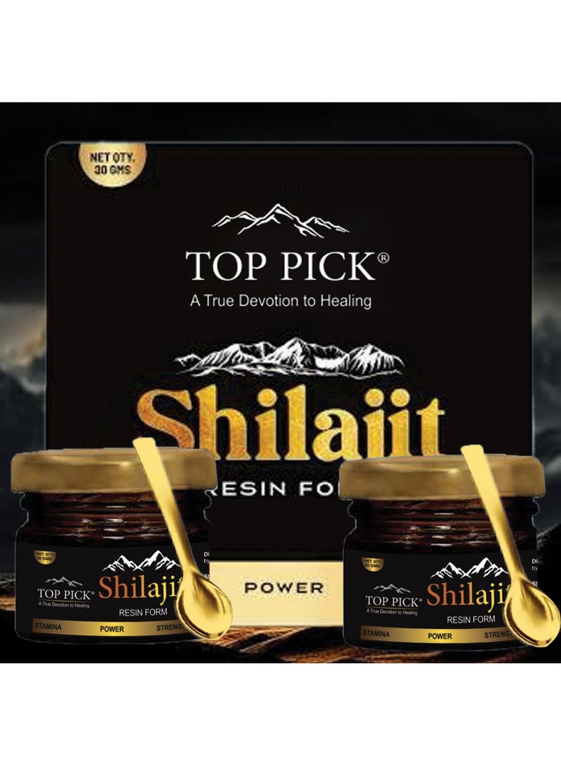Top Pick Shilajit Resin Form 30g Dual Pack for Natural Energy