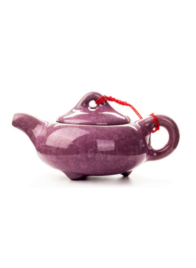Jingke Pure Hand-made Teapots Kung Fu Teapots Household Teapots Exquisite Ceramic Tea Sets,Rose Purple Ice Cracked Teapot 150ml - Image 1