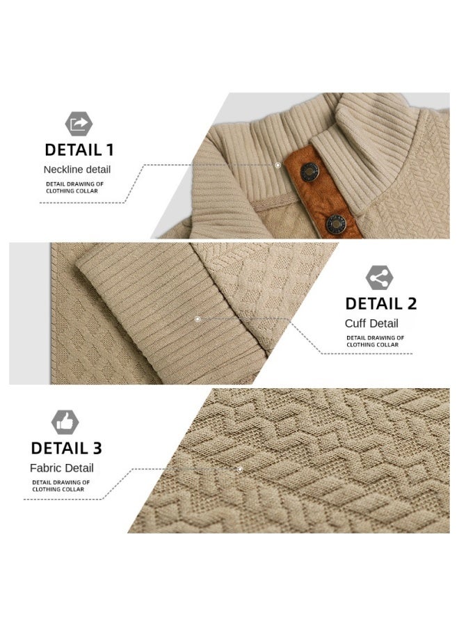 SPRING And Autumn Men's European Size Hot Men's Stand Collar Long Sleeve Casual Outdoor Sweatshirt Jacquard Sweater - Image 2