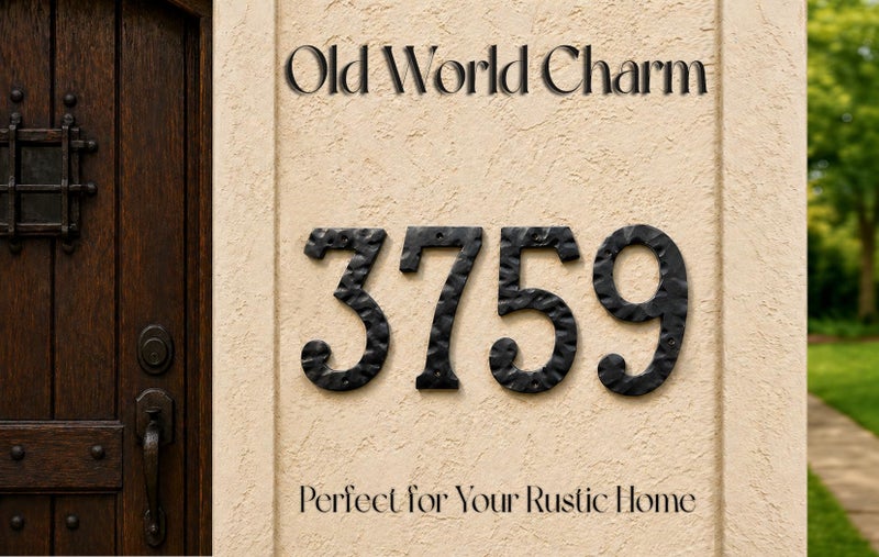 NACH House Numbers for Outside, 8 inch Black Address Numbers for House - Number 0 - Rustic Numbers for Outside with Mounting Hardware - Image 5