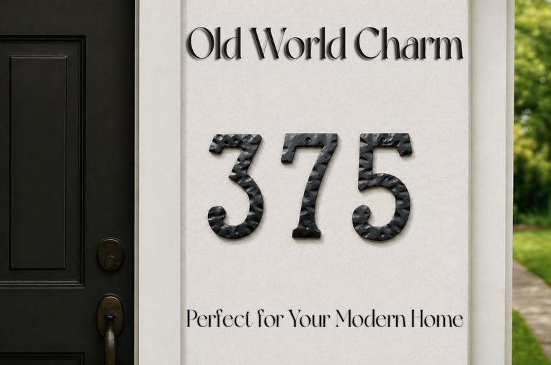 NACH House Numbers for Outside, 8 inch Black Address Numbers for House - Number 0 - Rustic Numbers for Outside with Mounting Hardware - Image 4