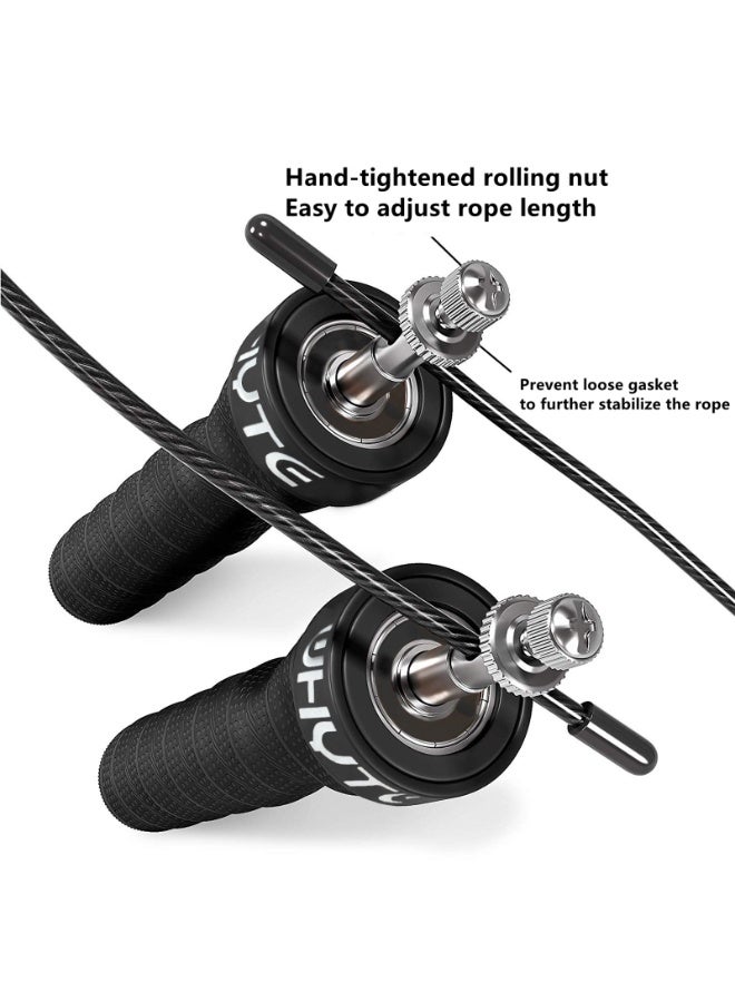 NOVOLAN Jump Rope Skipping Rope Jumping Rope Speed Jump Rope Adjustable Weighted Jump, Non-slip Sweat-absorbing Belt Racing Bearing Skipping Rope Self-locking Steel Wire Load-bearing Skipping Rope - Image 3